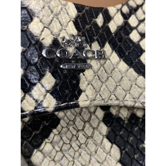 Coach Snakeskin Peep Toe Slingback Wedge Sandals Heels 9.5B Flaw - Picture 5 of 12